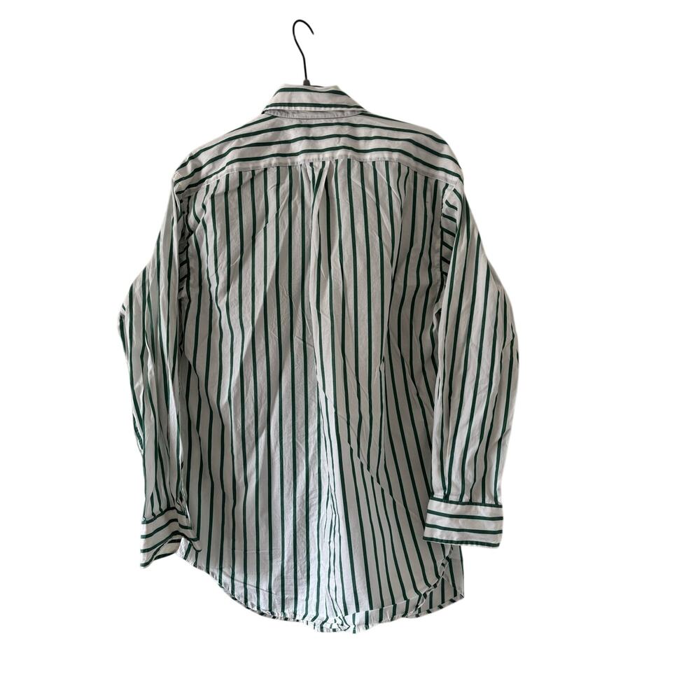 Lauren Ralph Lauren Striped Button Up Shirt Green White Cotton Women’s 6 - Picture 8 of 8
